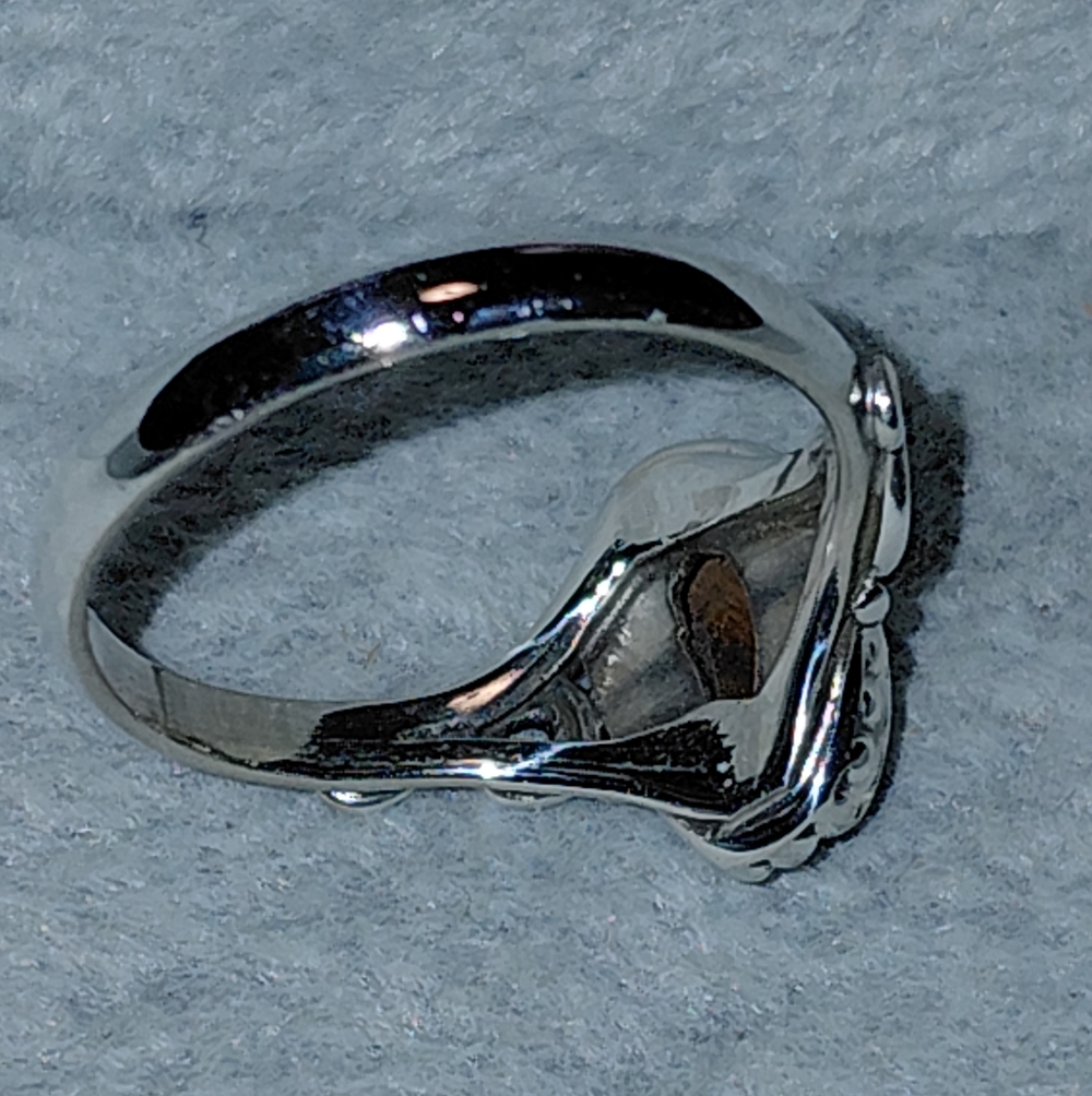 Dainty Sterling Silver Australian Opal Ring Size 8 - Picture 5 of 15